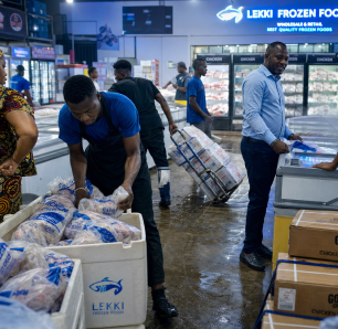 Bulk buyers loading frozen food stock