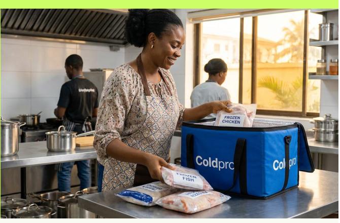 Restaurant staff unpacking frozen food delivered by Coldpro